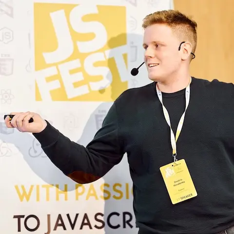 Dmitriy's Photo at a conference JS Fest 2019